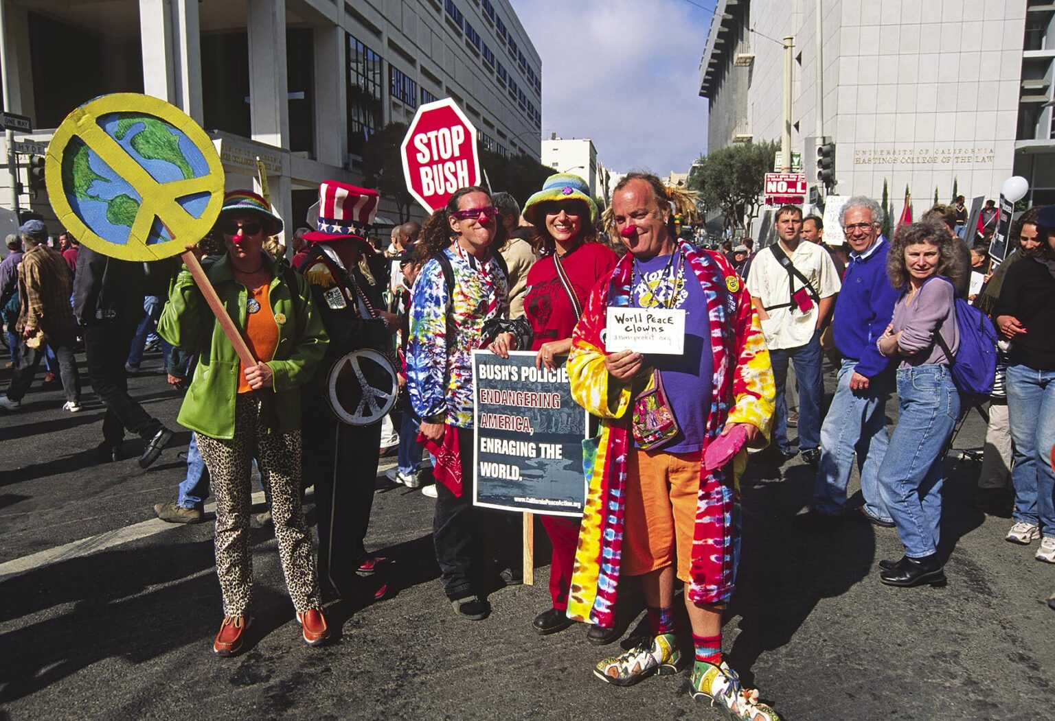 CLOWNS for PEACE march against the possible WAR ON IRAQ on October 26, 2002 in SAN FRANCISCO, CALIFORNIA, USA