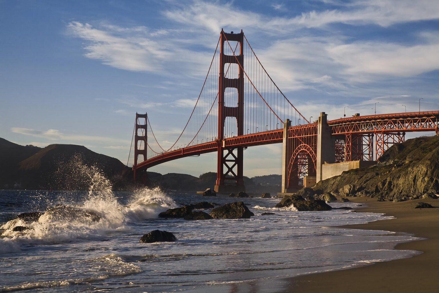 THE GOLDEN GATE BRIDGE as seen from BAKER BEACH - SAN FRANCISCO, CALIFORNIA