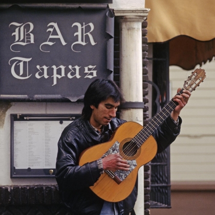 A flamenco guitar player in Sevilla is one of the photographs in the Europe gallery which includes the countries of Spain, England, Czechoslovakia, The Netherlands, Holland, France, Italy, Hungary, Portugal, Switzerland and Austria.