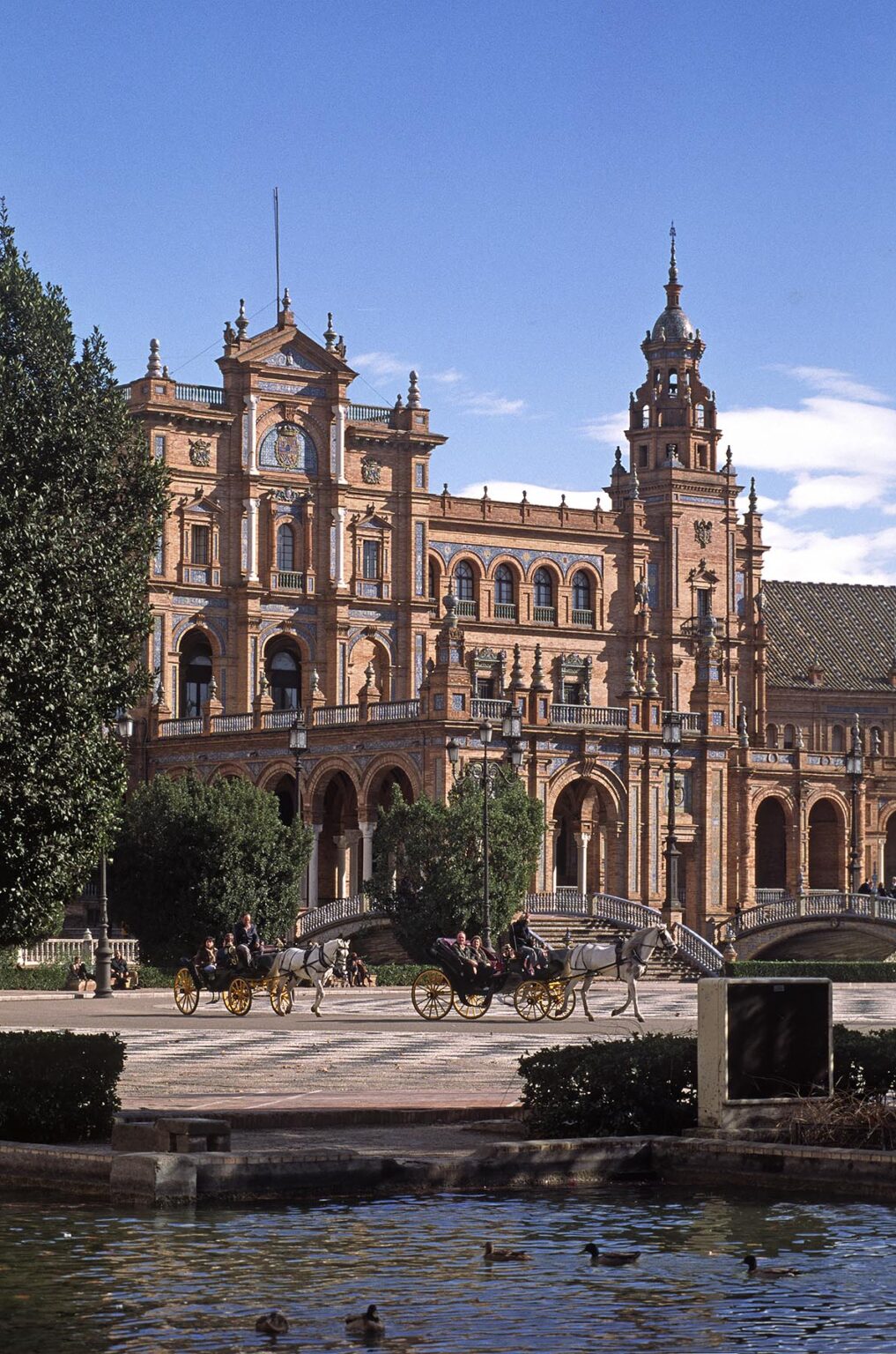 CARRIAGE RIDES are available at the PLAZA DE ESPANA which was built for the 1929 WORLD FAIR - SEVILLA, SPAIN