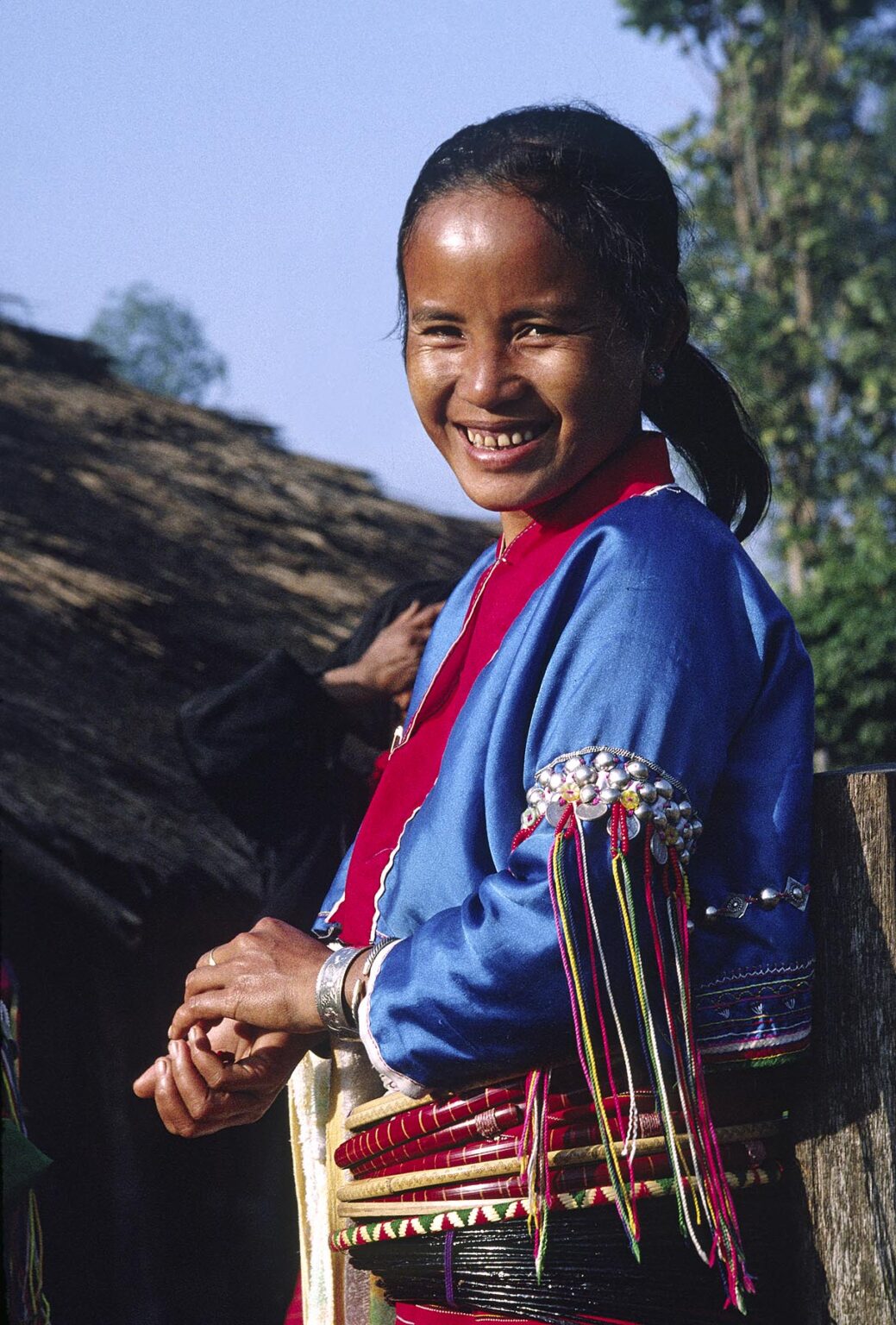 Young PALONG woman in traditional dress - BURMESE TRIBE in NORTHERN THAILAND