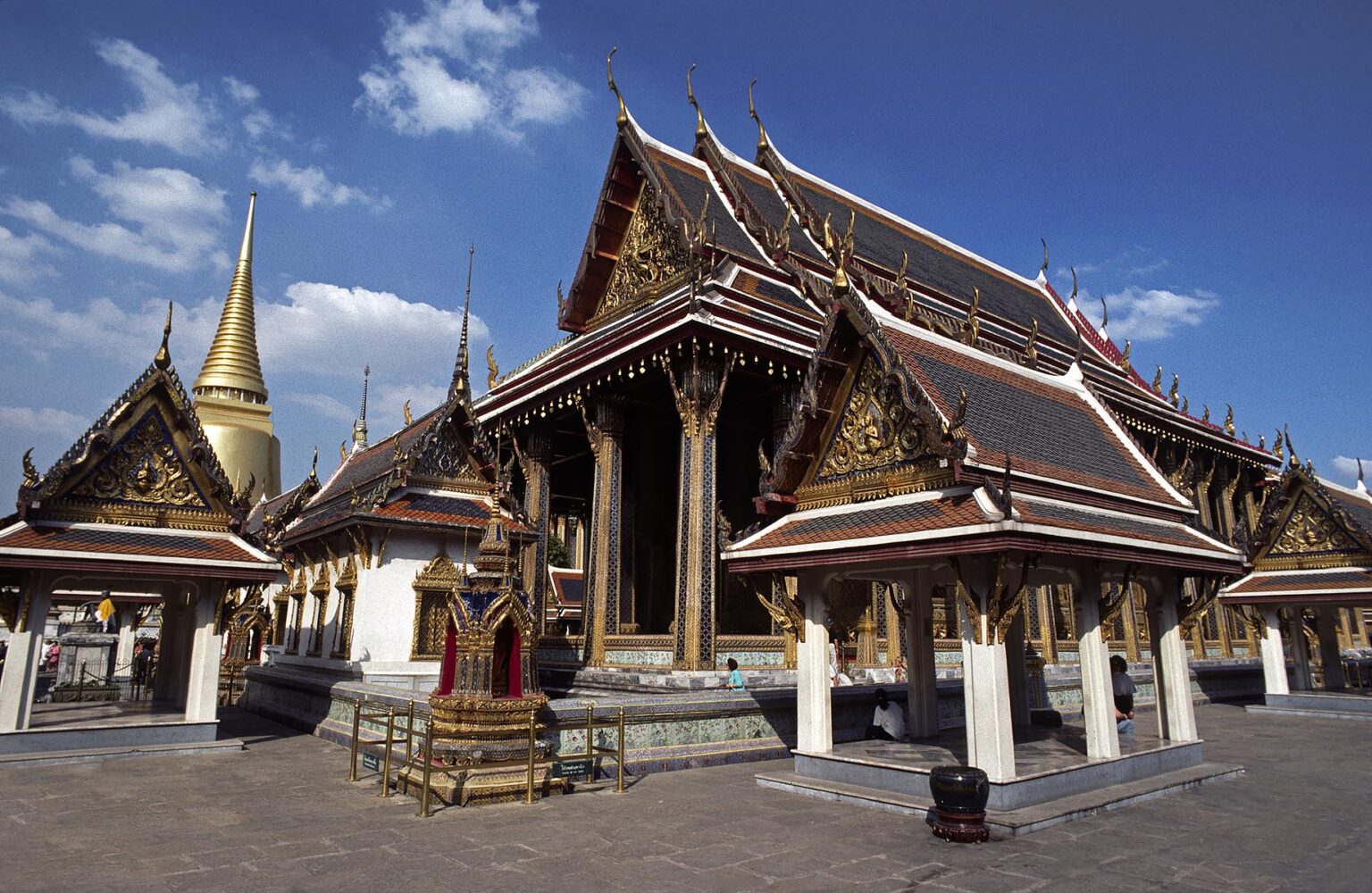 The TEMPLE OF THE EMERALD BUDDHA of WAT PHRA KEO which is part of the GRAND PALACE complex - BANGKOK, THAILAND