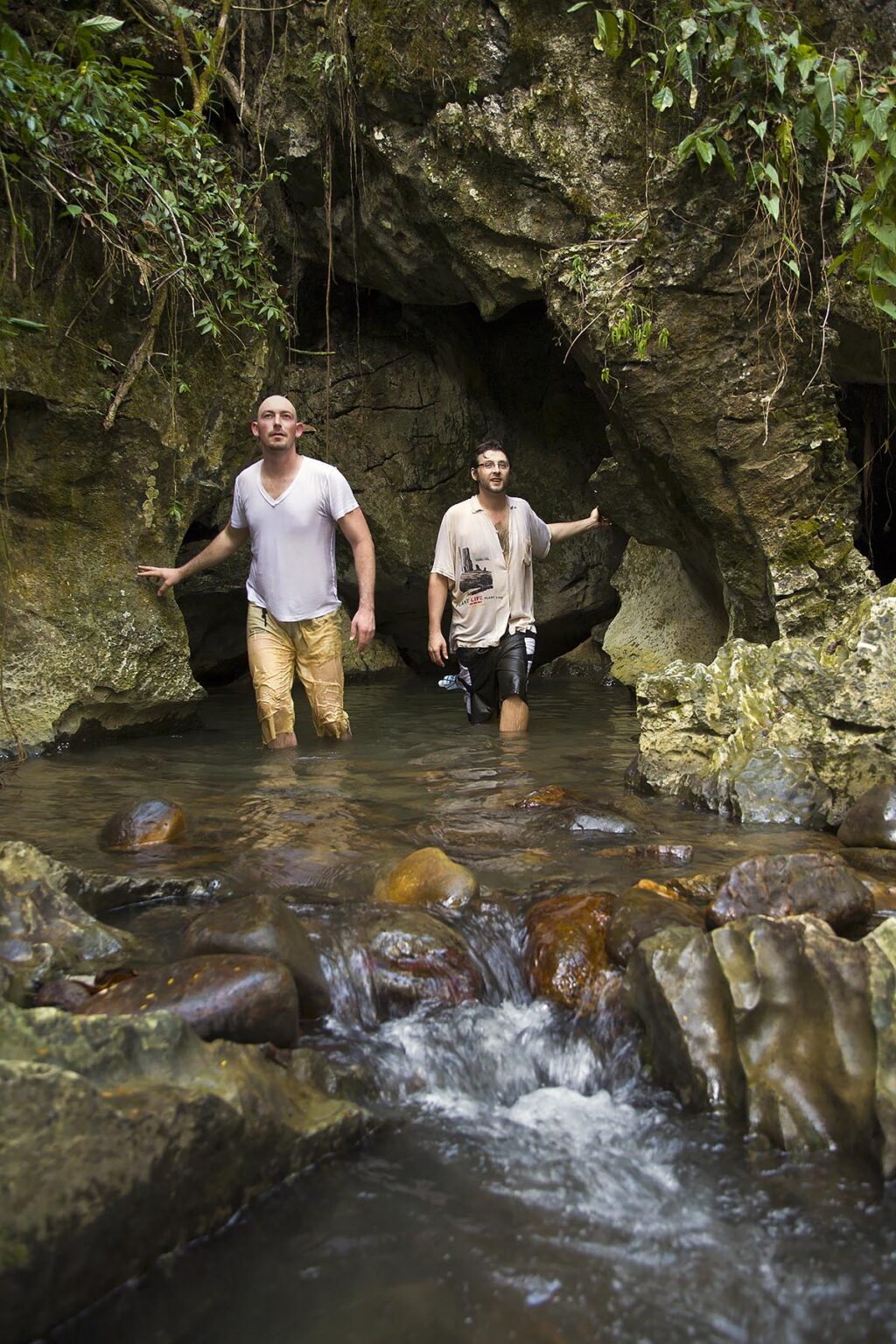 BODHI GARRETT and AUSTIN LOVELL emerge from a water CAVE adventure in KHAO SOK NATIONAL PARK - SURATHANI PROVENCE, THAILAND  MR