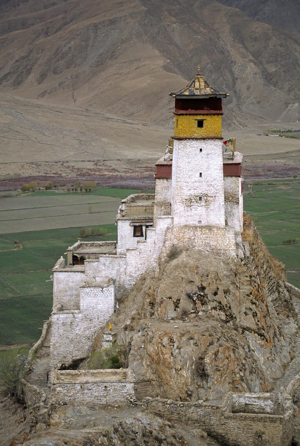 YUMBULAGANG possibly built by KING NYATRI TSENPO in the 7th  Century  and rebuilt in 1982 to match original - YARLUNG VALLEY - TIBET