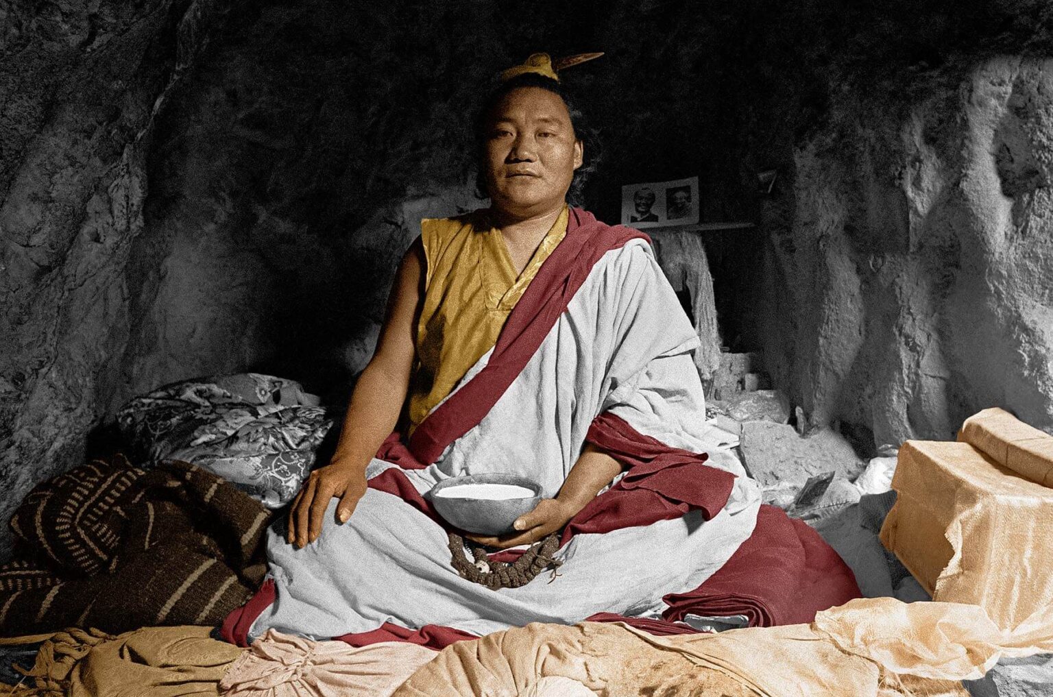 Lundup Dorje in his cave above Terdrom Monastery - Tibet