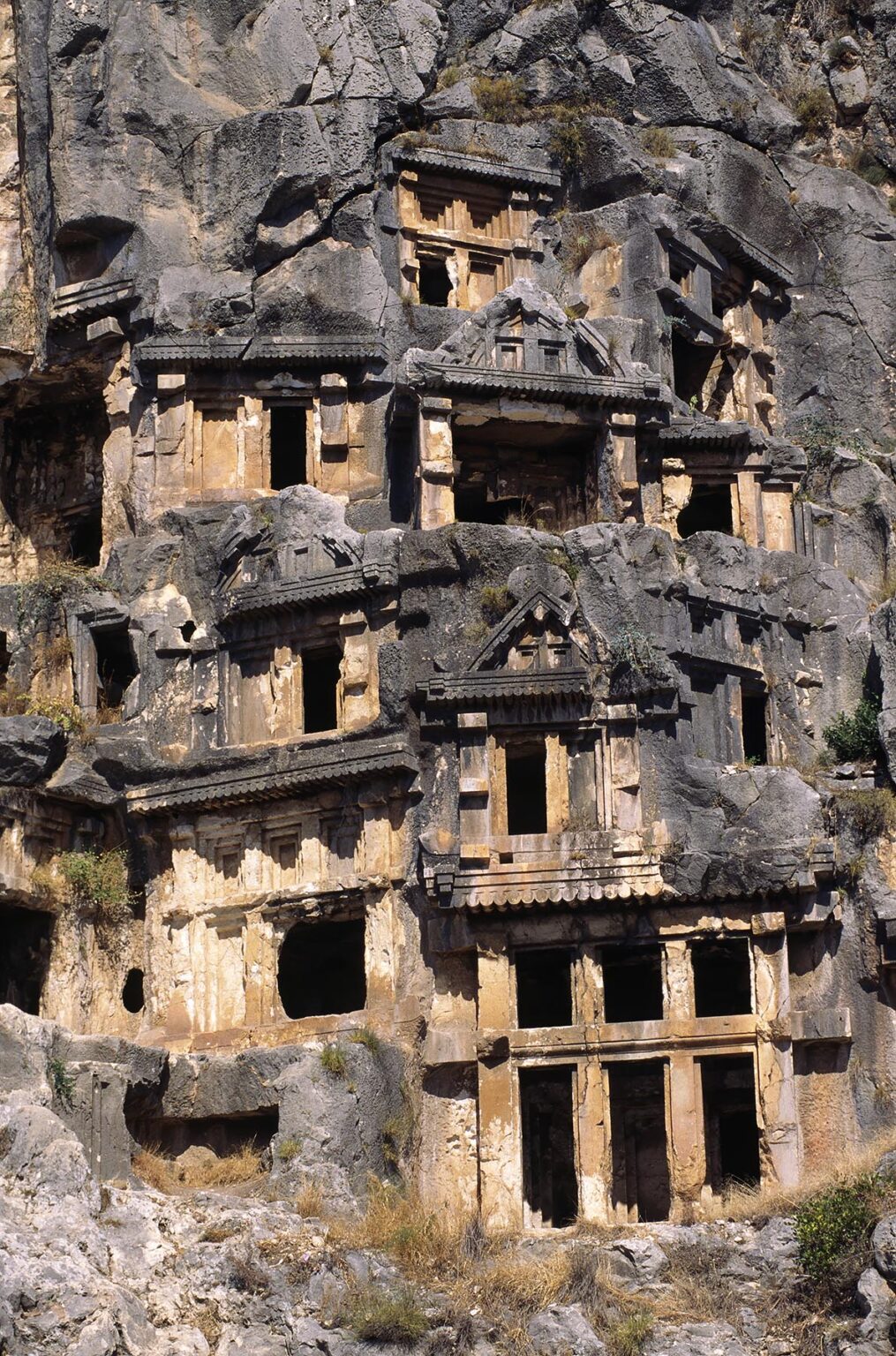 The rock cut TOMBS of the ancient LYCIAN city of MYRA - KALE, TURKEY