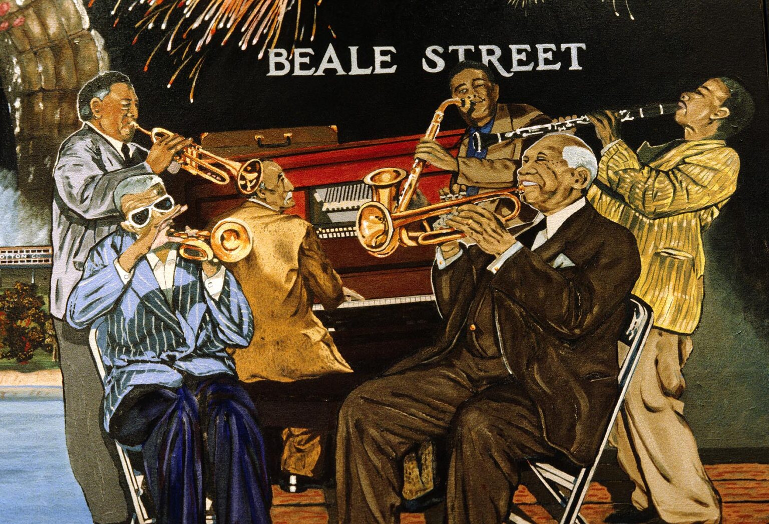 MURAL of BEALE STREET JAZZ MUSICIANS performing - MEMPHIS, TENNESSEE