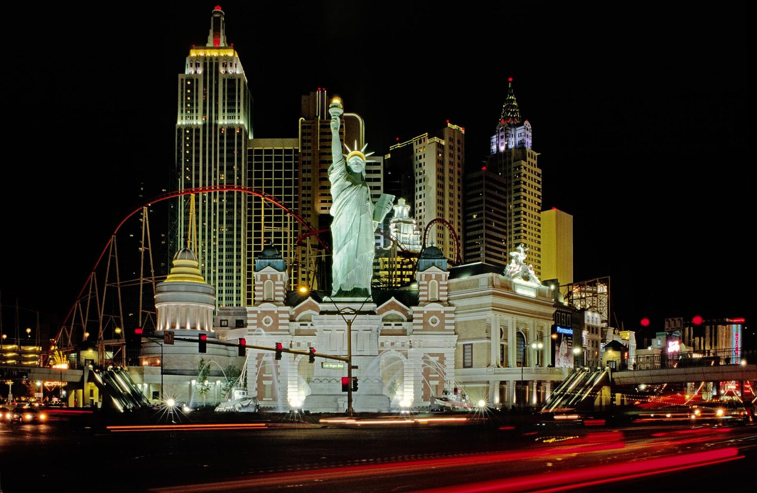 A large replica of the STATUE OF LIBERTY is part of the NEW YORK-NEW YORK HOTEL and CASINO - LAS VEGAS, NEVADA