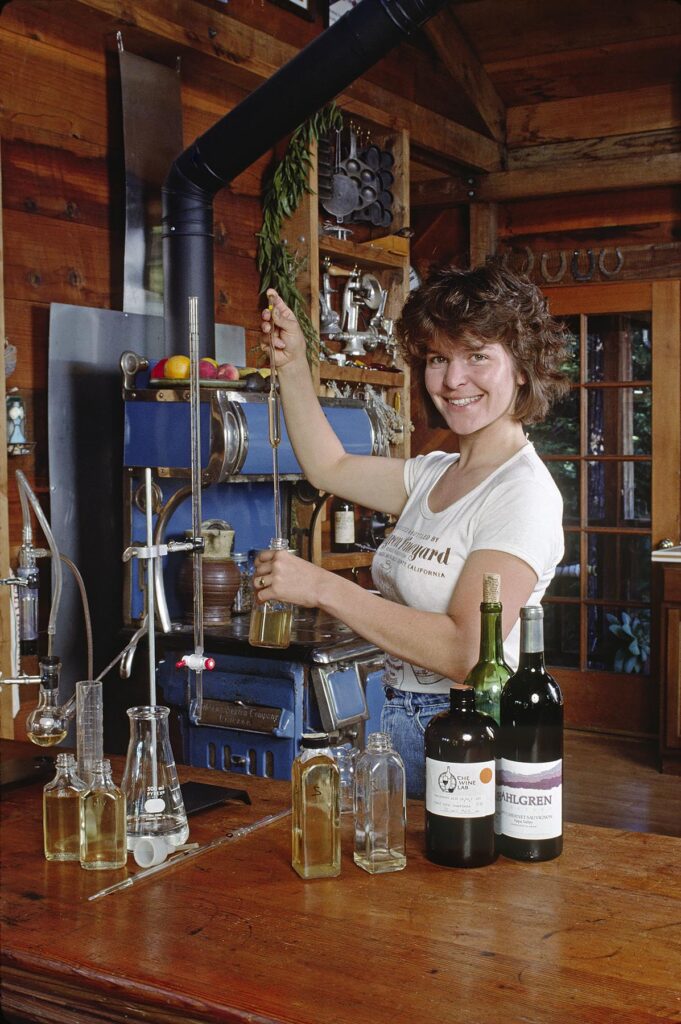 PH testing of the WINE at AHLGREN VINEYARD - SANTA CRUZ MOUNTAINS, CALIFORNIA