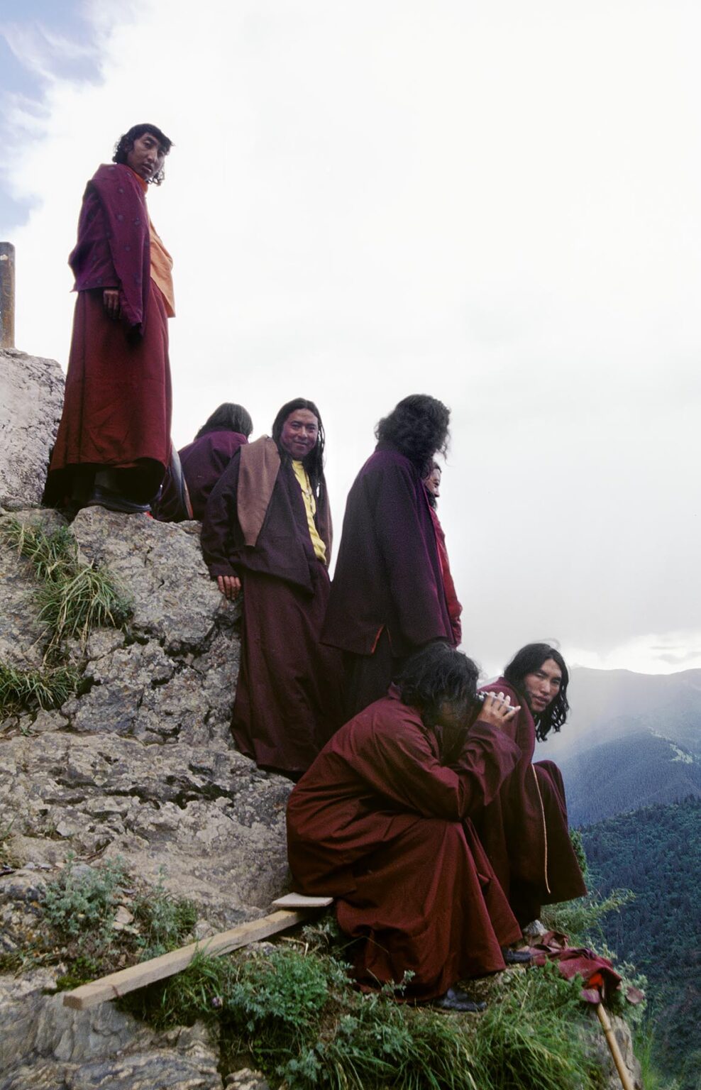 Nyingmapa monks fresh from 3 year meditation retreat at Katok Monastery - Kham, (E. Tibet), Sichuan Province, China