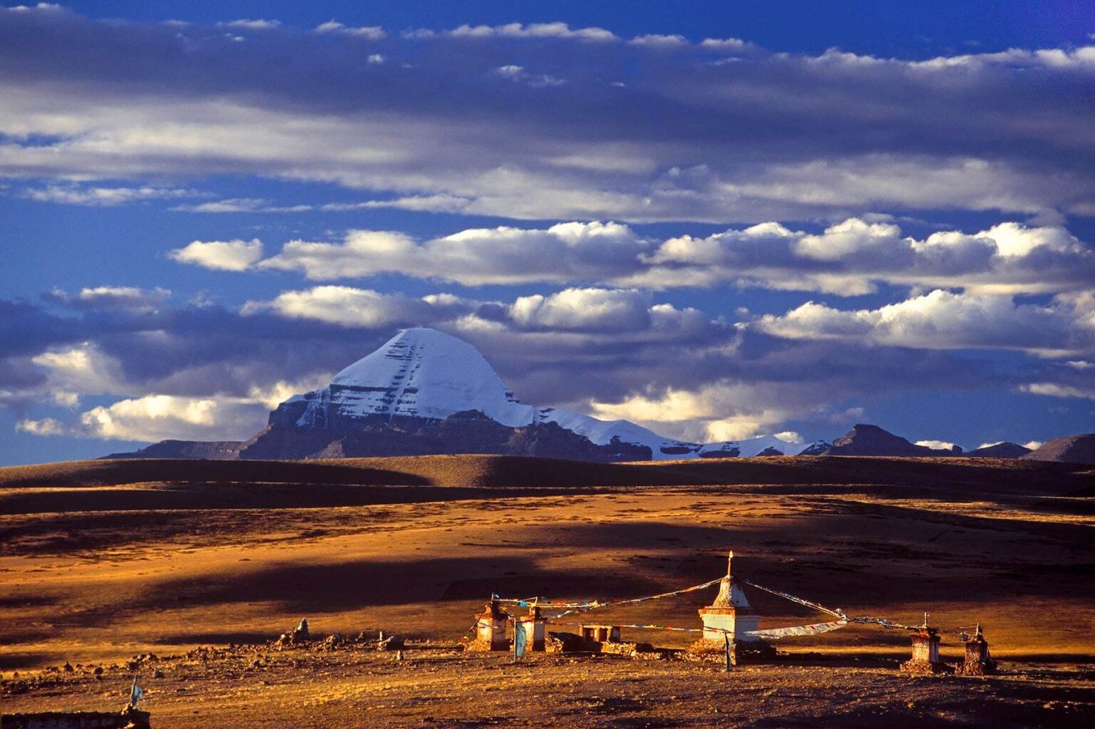 Mount Kailash as seen from Chu Monastery near lake Manasaravar - Tibet