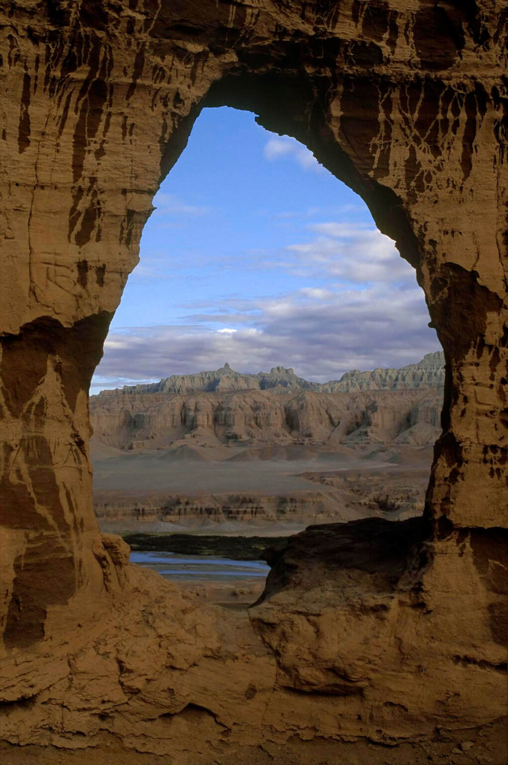 CAVE DWELLING WINDOW near THOLING date back to the 10th C. in the GUGE KINGDOM west of KAILASH - TIBET