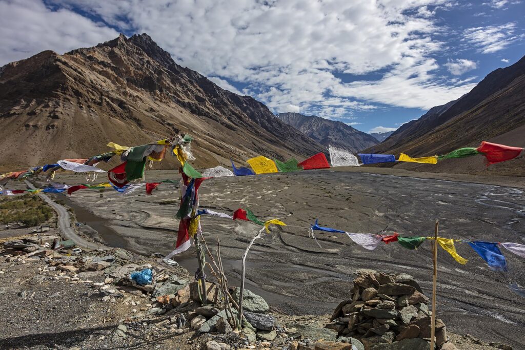 A view of from RANGDUM MONASTERY of the local flood plain - ZANSKAR, LADAKH, INDIA