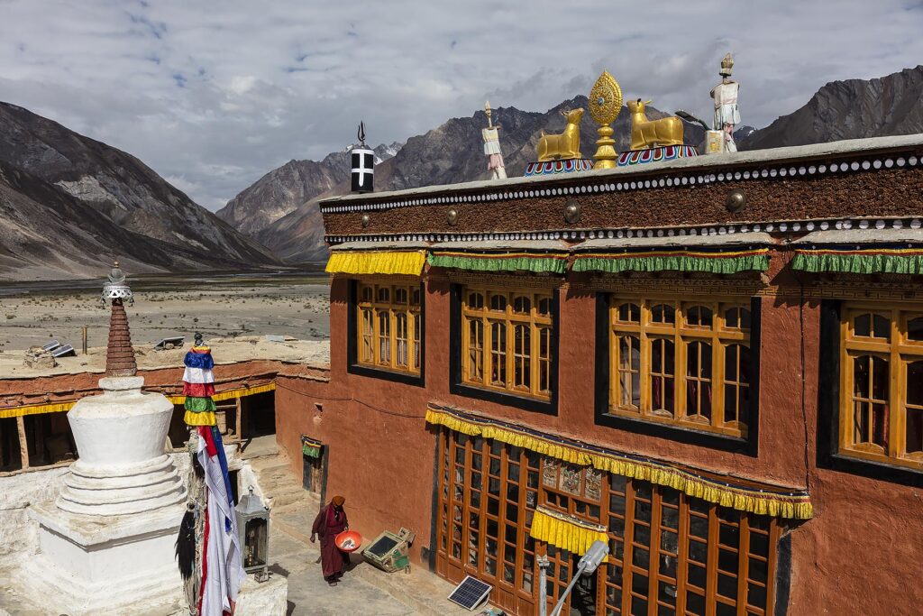 The inner courtyard of the RANGDUM MONASTERY - ZANSKAR, LADAKH, INDIA