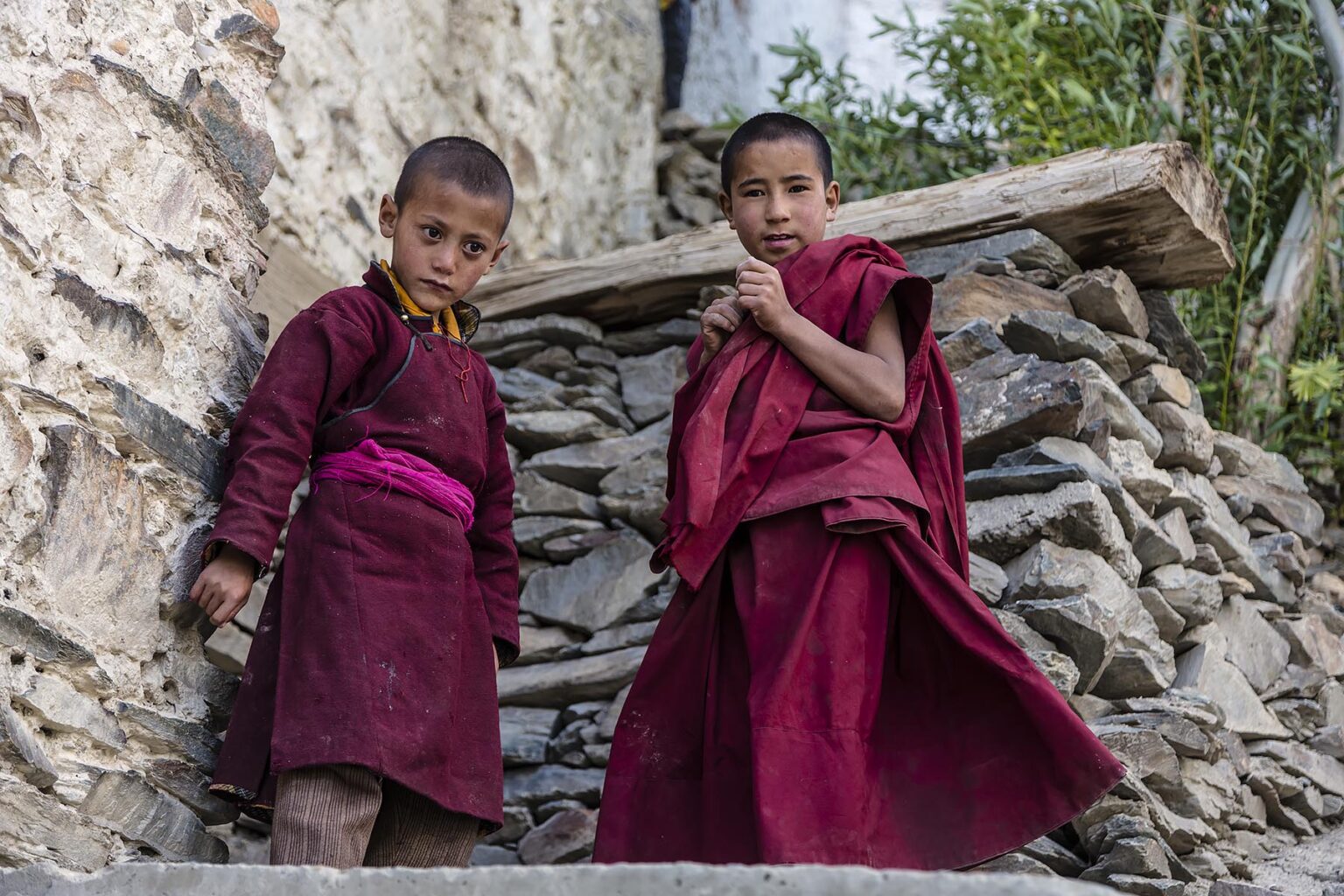 A young BUDDHIST MONKS at KARSHA GOMPA the largest Buddhist Monastery in the STOD RIVER VALLEY - ZANSKAR, LADAKH, INDIA