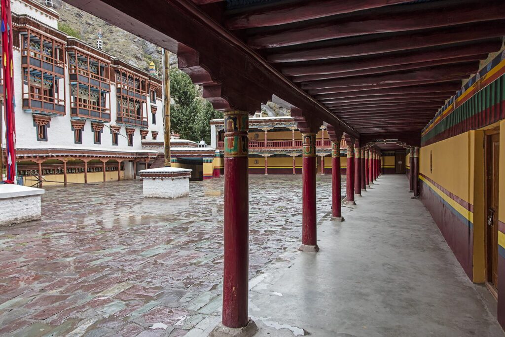 Courtyard of HEMIS MONASTERY established in 1672 by Sengge Namgyal - LEH VALLEY, LADAKH