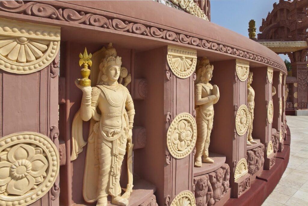 The beautifully sculpted exterior of the THIDAGU WORLD BUDDHIST UNIVERSITY is located at the base of SAGAING HILL near MANDALAY - MYANMAR