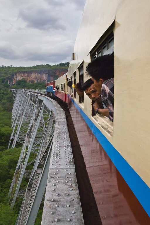 The GIKTEIK VIADUCT is a railroad bridge that spans the GOKTEIK GORGE north of Pyin U Lwin on route to Hsipaw - MYANMAR