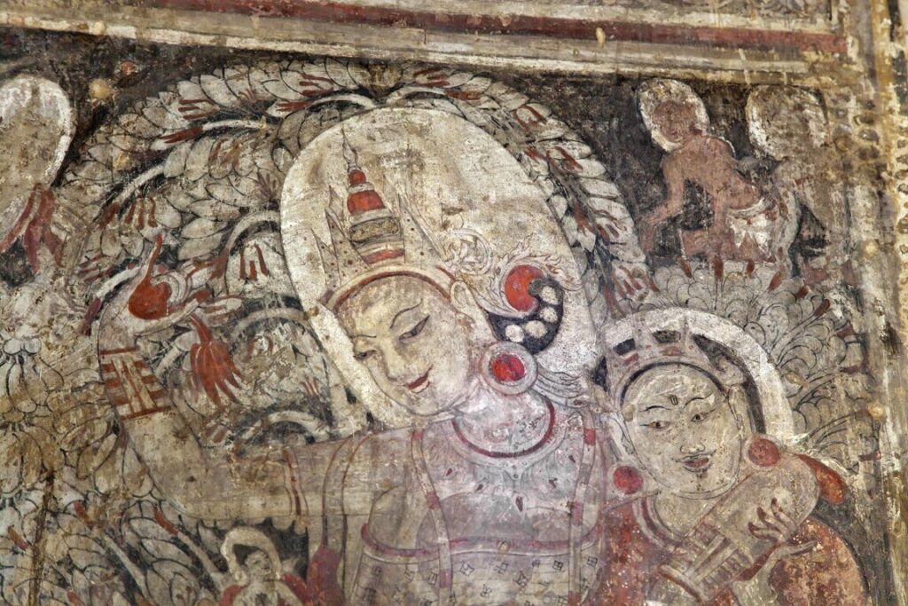 The LAW KAHTIKEPAN temple complex boast some beautiful ancient FRESCOS - BAGAN, MYANMAR