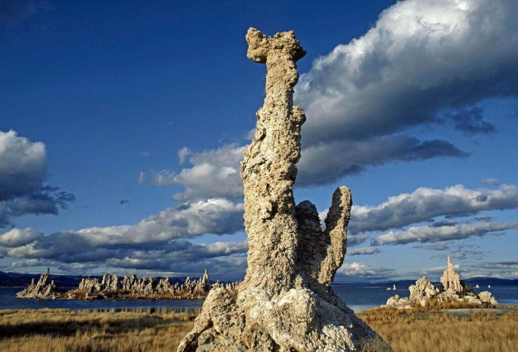 MONO LAKE with its mysterious TUFA TOWERS is home to many nesting & migrating birds - EASTERN SIERRA, CALIFORNIA