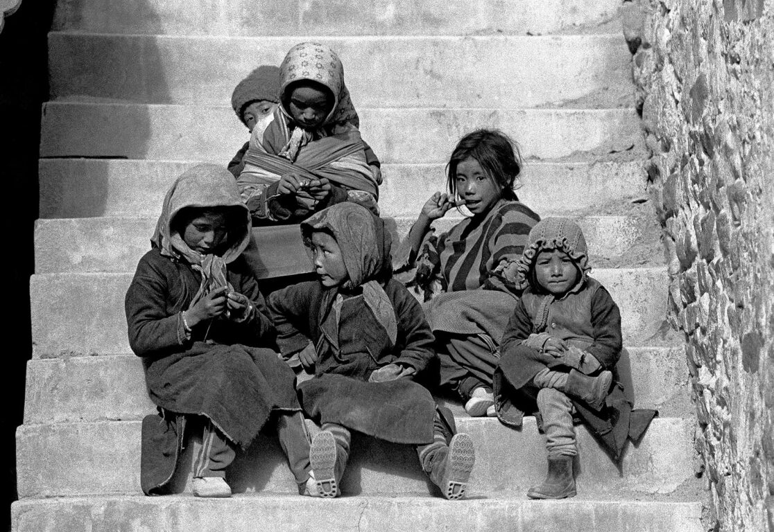 Ladakhi children at HEMIS MONASTERY - LADAKH, INDIA 1989