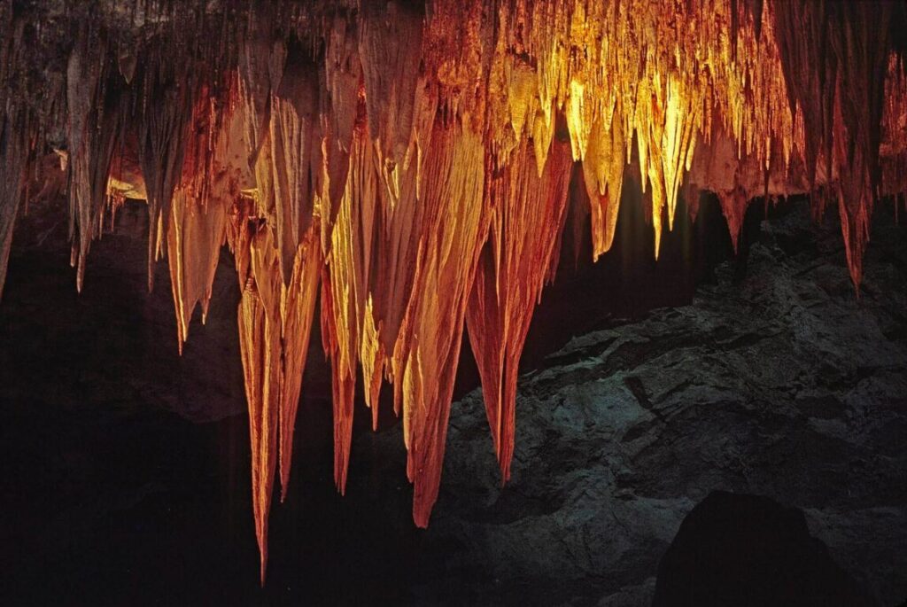 Giant COLUMN inside the limestone cave of CARLESBAD CAVERNS NATIONAL PARK - NEW MEXICO