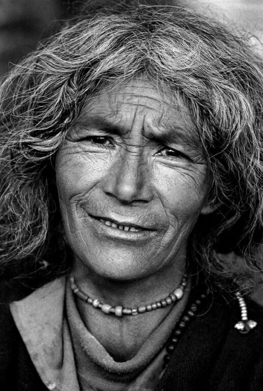 Tibetan Pilgrim with eyes of compassion - SERA MONASTERY, TIBET 1986