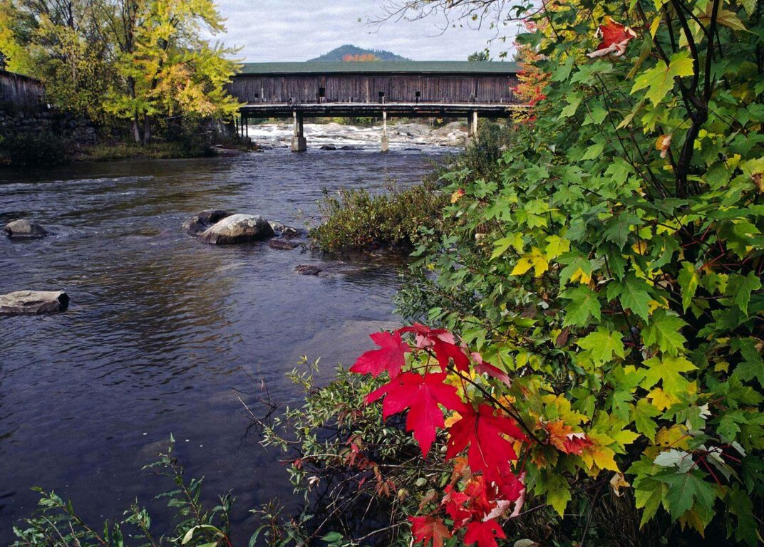 COVERED BRIDGE and FALL COLORS - UPSTATE NEW YORK