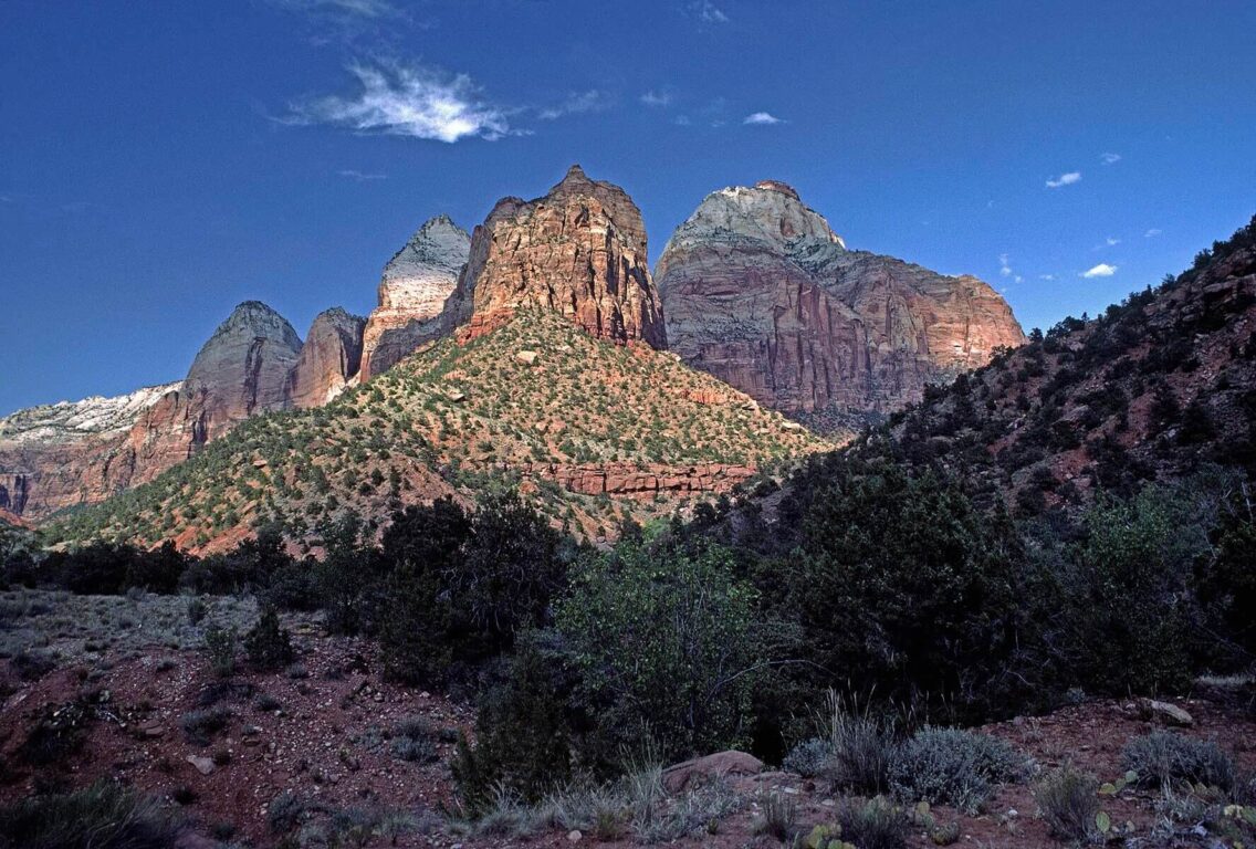 Dramatic light on mountains - ZION NATIONAL PARK