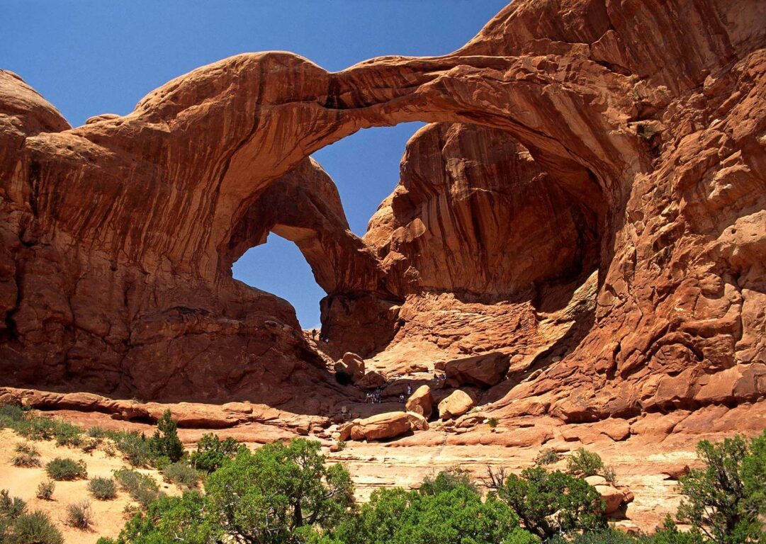 DOUBLE ARCH is arguably the most magnificent Sandstone formation in ARCHES NATIONAL PARK - UTAH
