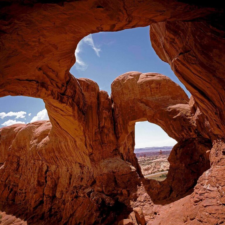 DOUBLE ARCH is arguably the most magnificent Sandstone formation in ARCHES NATIONAL PARK - UTAH