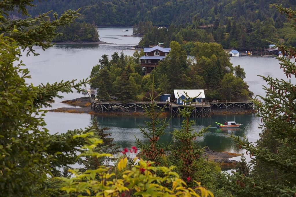 Homes on a small island - HALIBUT BAY, ALASKA
