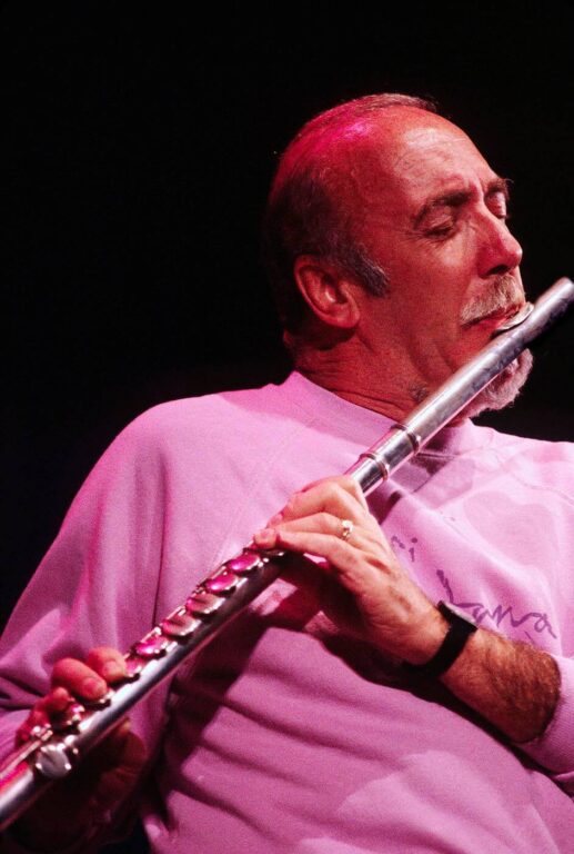 HERBIE MANN plays the FLUTE with JASIL BRAZZ at the MONTEREY JAZZ FESTIVAL - CALIFORNIA