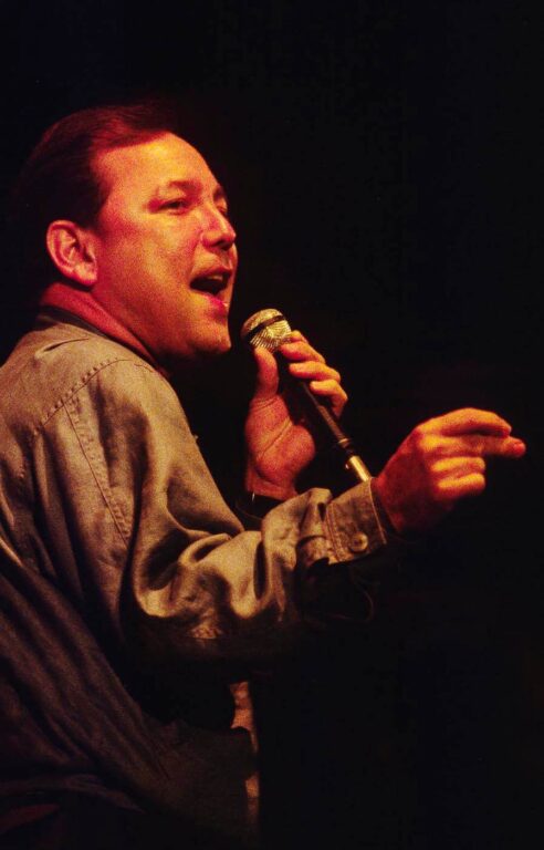 RUBEN BLADES SINGS in front of his band at the MONTEREY JAZZ FESTIVAL - CALIFORNIA