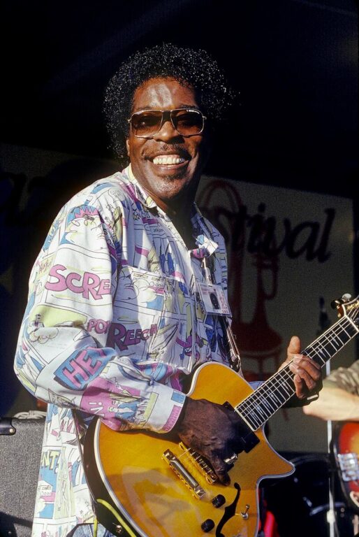 Blues guitarist and singer Buddy Guy in concert at the Monterey Blues Festival. Monterey, California, USA