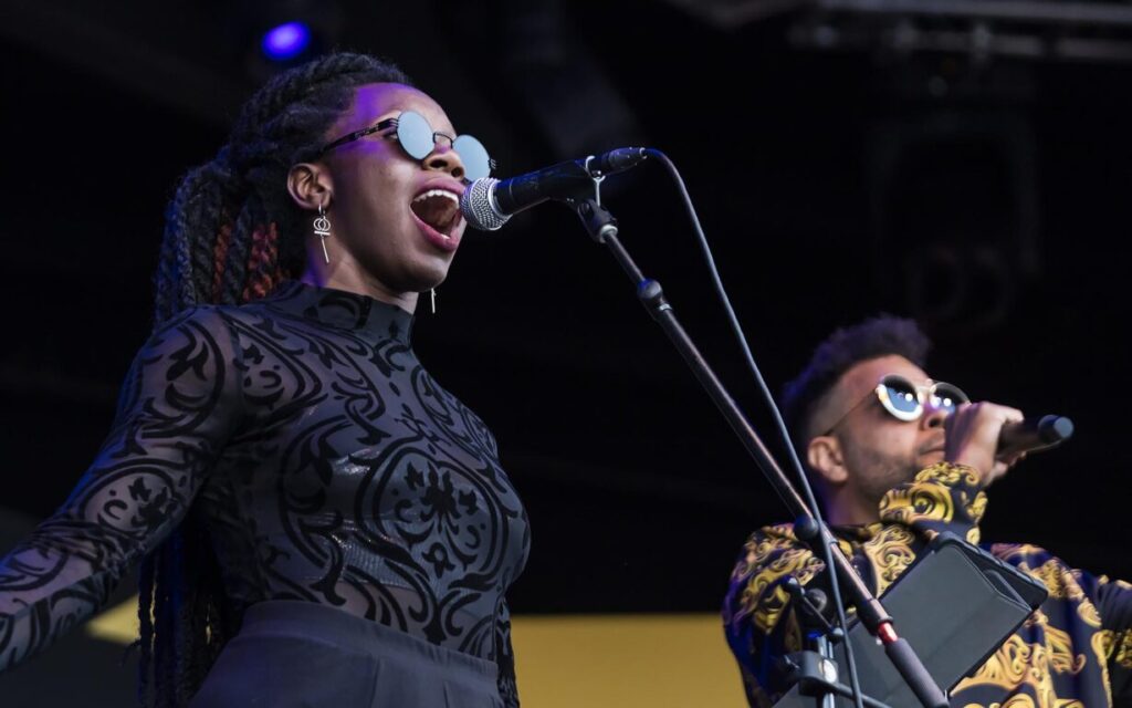 DEBO RAY sings with KASSA OVERALL  for Terri Lyne Carrington + Social Science at the 2021 Monterey Jazz Festival