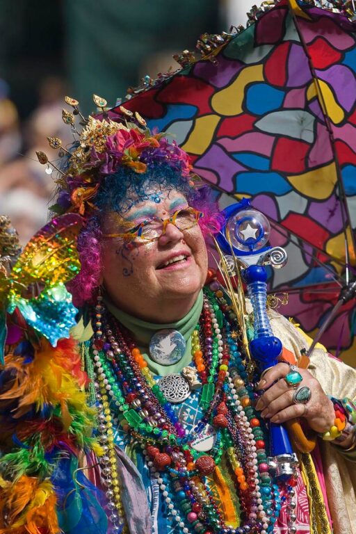 The RAINBOW LADY has been a fixture at the festival for decades here seen at the 50th anniversary MONTEREY JAZZ FESTIVAL - MONTEREY, CALIFORNIA