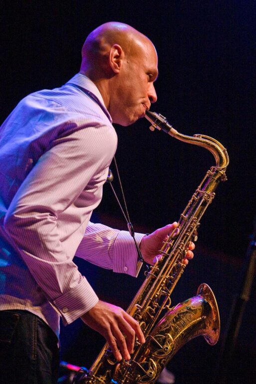 Joshua Redmond plays tenor saxophone with his Trio at the 51st MONTEREY JAZZ FESTIVAL - MONTEREY, CALIFORNIA