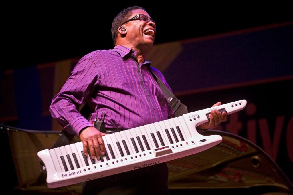 HERBIE HANCOCK plays a roland electric piano at the 51st MONTEREY JAZZ FESTIVAL - MONTEREY, CALIFORNIA