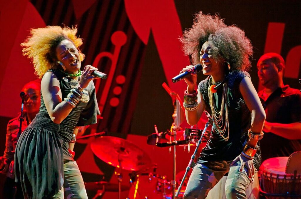 CELIA and HELENE FAUSSART sing as LES NUBIANS on the Jimmy Lyons Stage - 2010 MONTEREY JAZZ FESTIVAL, CALIFORNIA