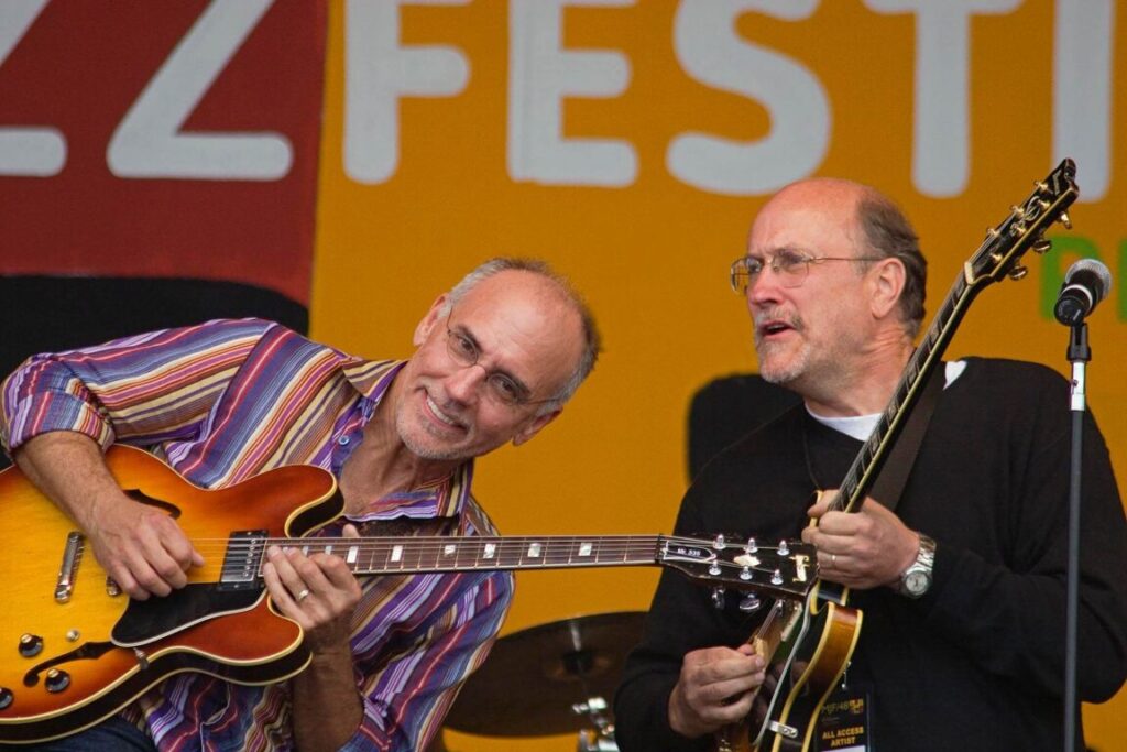 Guitar legend JOHN SCOFIELD with  LARRY CARLTON and the SAPPHIRE BLUES BAND at the MONTEREY JAZZ FESTIVAL