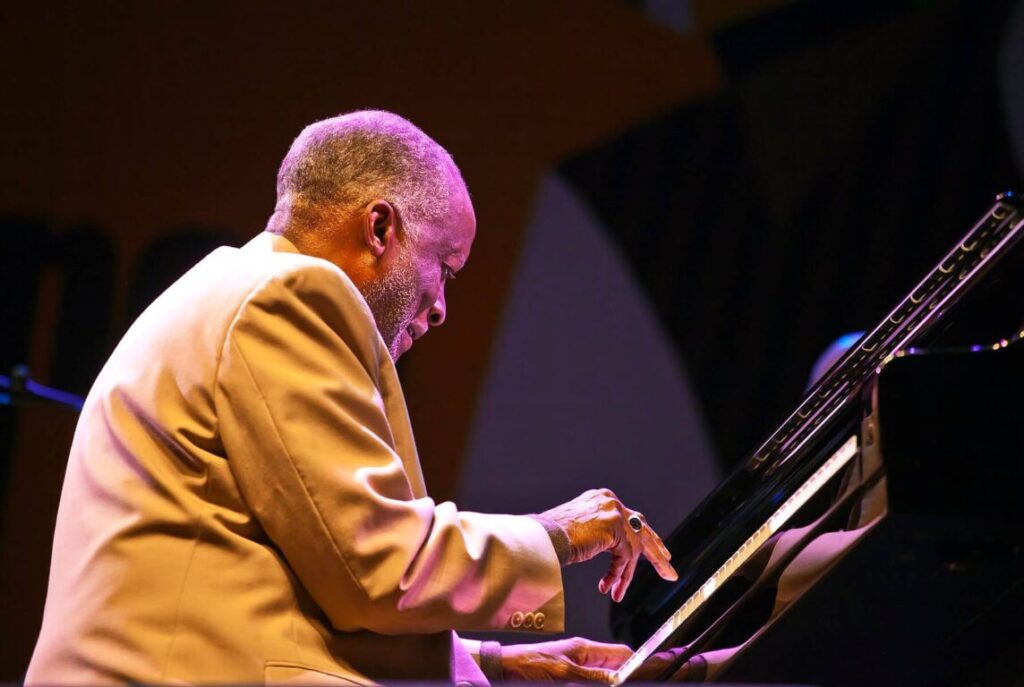 AHMAD JAMAL plays piano with his band on the Jimmy Lyons Stage - 2010 MONTEREY JAZZ FESTIVAL, CALIFORNIA