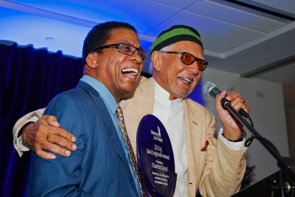 HERBIE HANCOCK present the 2014 JAZZ LEGENDS AWARD to CHARLES LLOYD at the 57 ANNUAL MONTEREY JAZZ FESTIVAL GALA