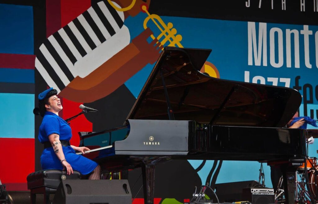 DAVINA SOWERS of DAVINA AND THE VAGABONDS preforms on the main stage at the MONTEREY JAZZ FESTIVAL