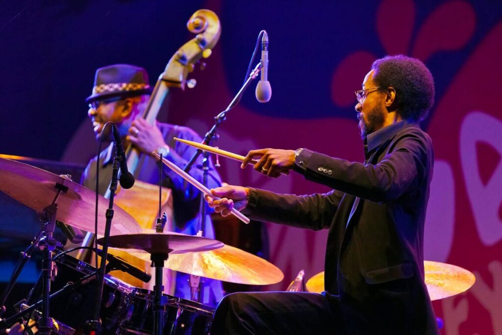 BRIAN BLADE on drums and CHRISTIAN MCBRIDE with Chic Corea performing at the 58th Monterey Jazz Festival - California