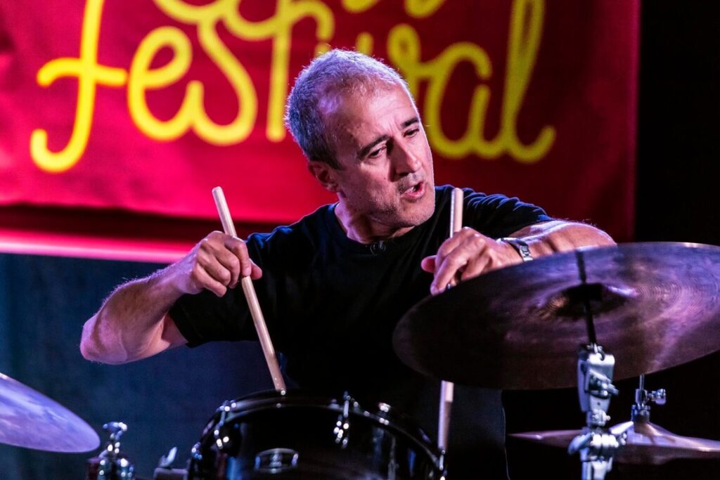 BOBBY PREVITE plays drums for the JANE IRA BLOOM QUARTET at the 61st MONTEREY JAZZ FESTIVAL - MONTEREY, CALIFORNIA