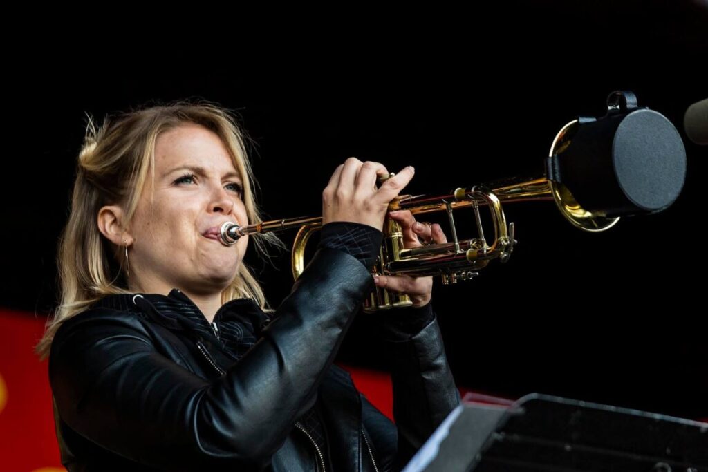 BTIA SKONBERG on trumpet at the 61st Monterey Jazz Festival - MONTEREY, CALIFORNIA